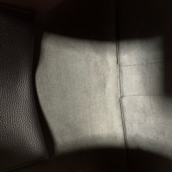 Vince Camuto Black Pebbled Leather Tote Bag with Gray Stripe, 16”x11”x0.5”, 9” - Picture 11 of 11